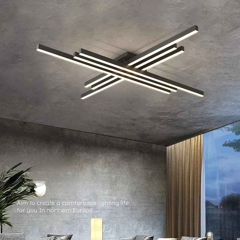 

Modern Nordic LED chandelier with remote control LED ceiling chandelier living room dining room kitchen bedroom black light