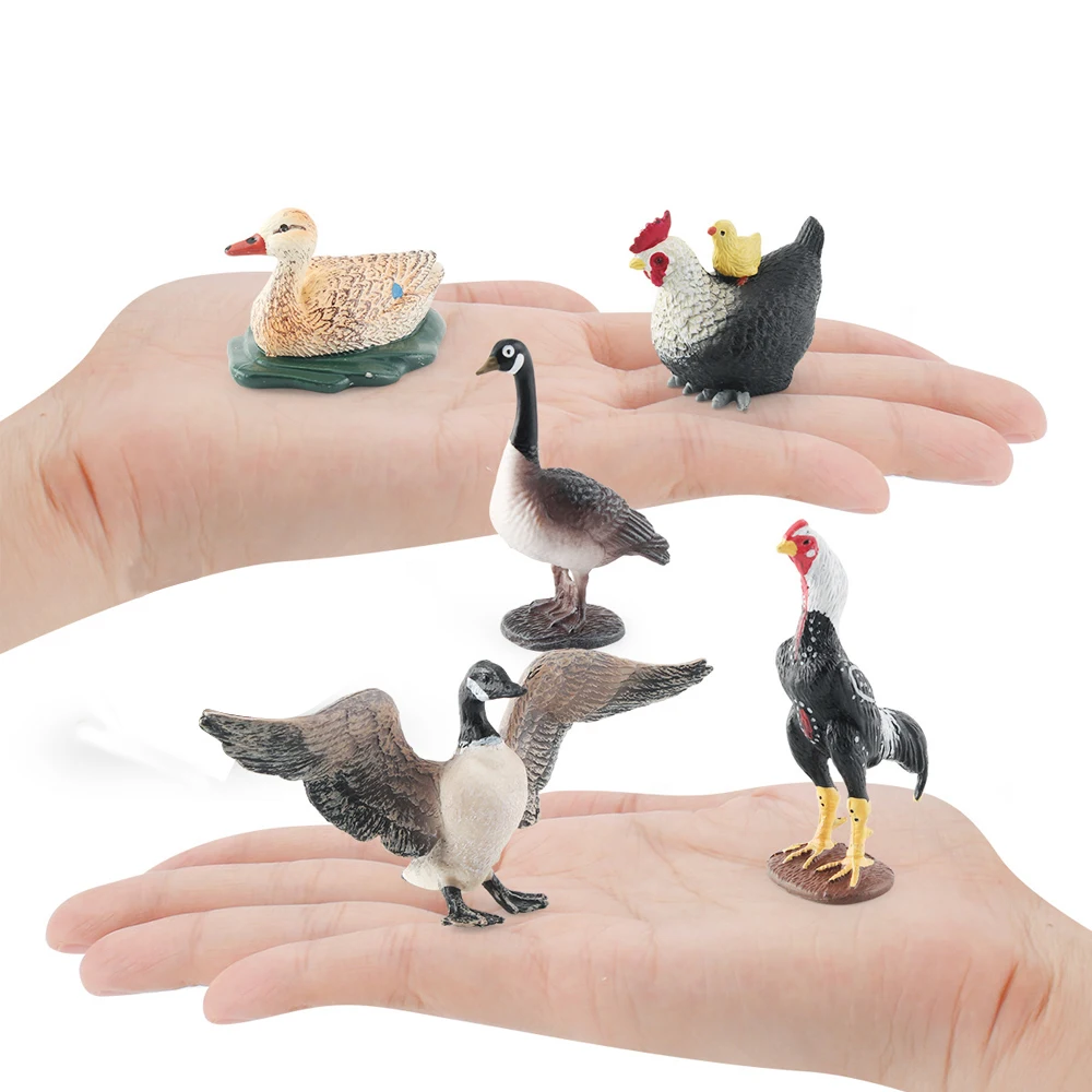 Simulation de ferme volaille, coq, poule, oie, canard, colvert, poulet, modèle de figurines, décoration de la maison, ornement de bureau