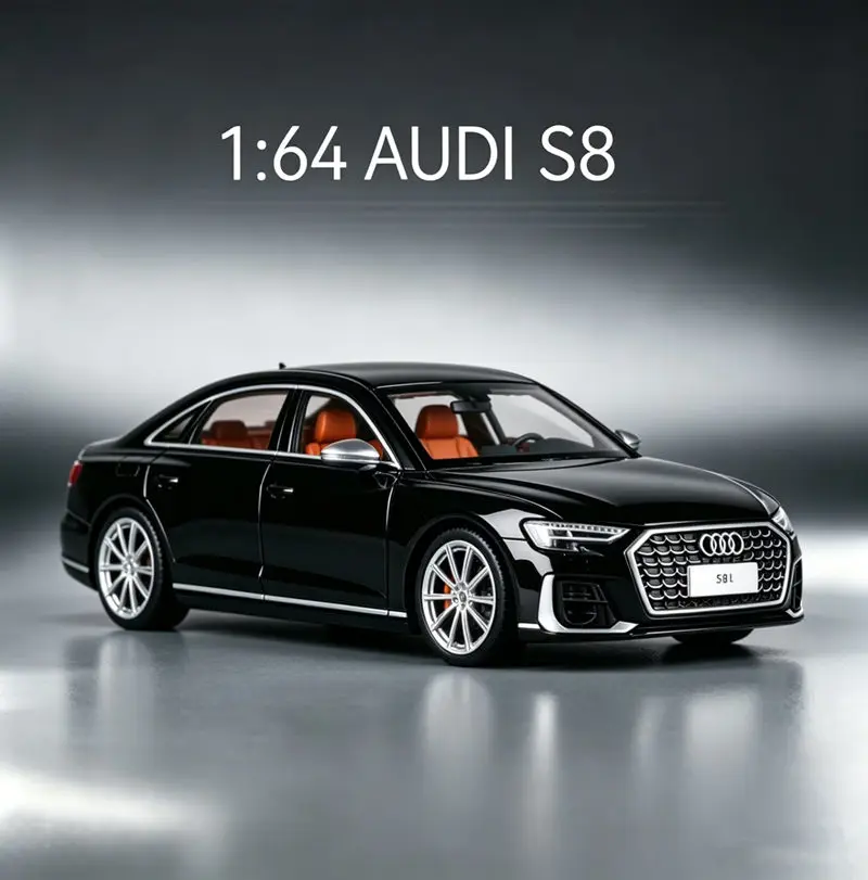 Modelo de Coche Deportivo de Aleación 1/64 2026 S8L D5 A8, Vehículo de Lujo de Metal Fundido a Presión, Simulación de Coche en Miniatura, Colección a Escala, Decoración