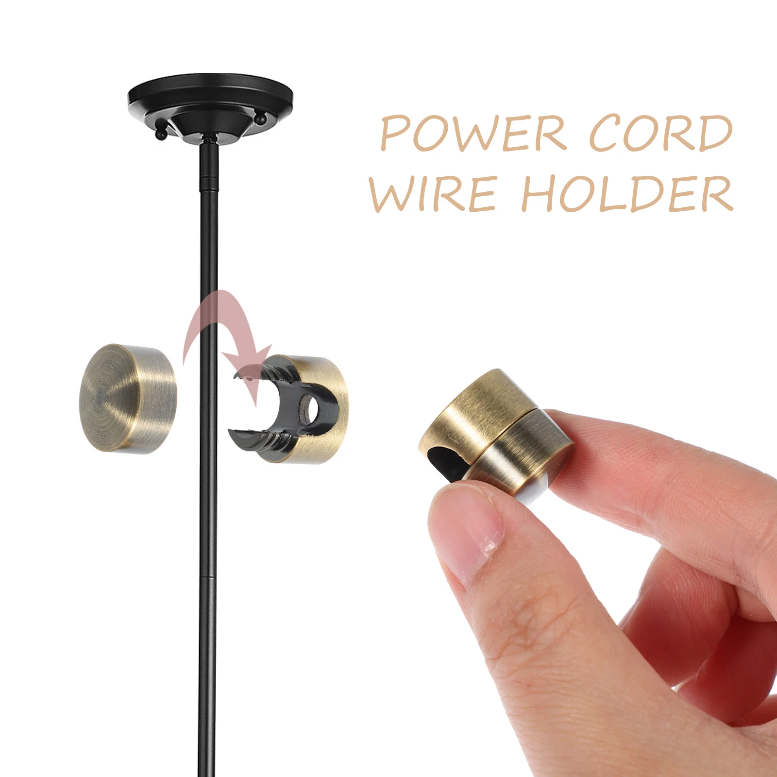 

2pcs Power Cord Holder Cable Swag Hooks Chandelier Fixing Metal Hangers Bronze DIY Retro Style Home Decor LED Bulb Tube