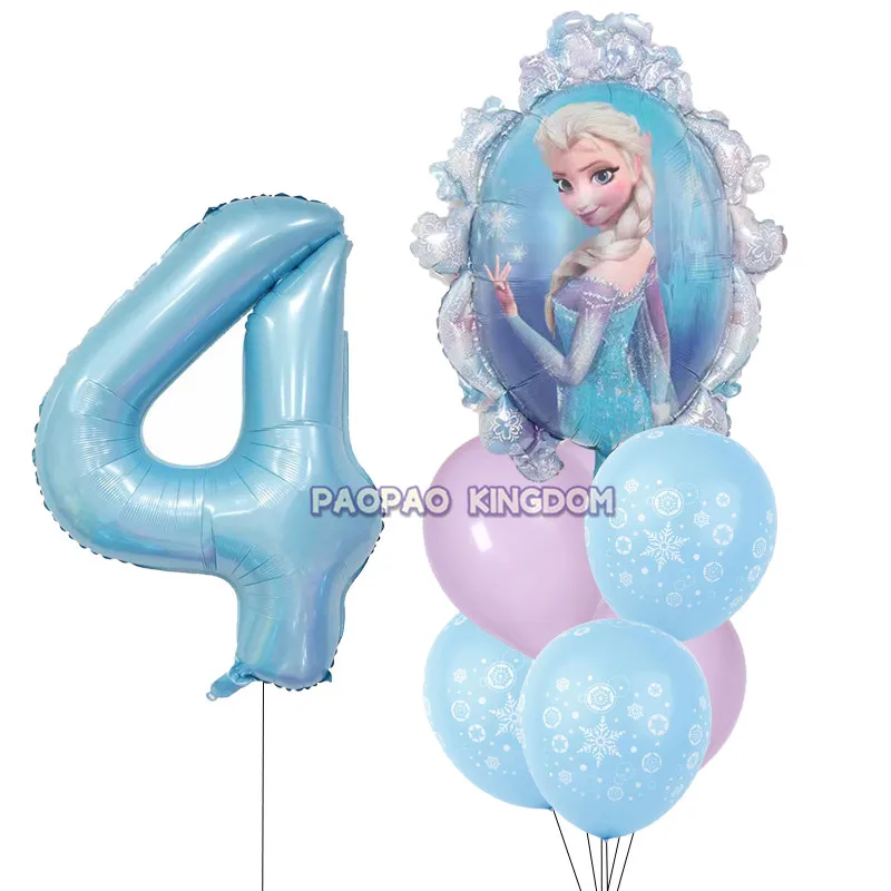 Frozen Birthday Party Decorations Kids Disney Elsa Anna Cartoon Snow Queen Princess Foil Balloons Air Inflatable Globos