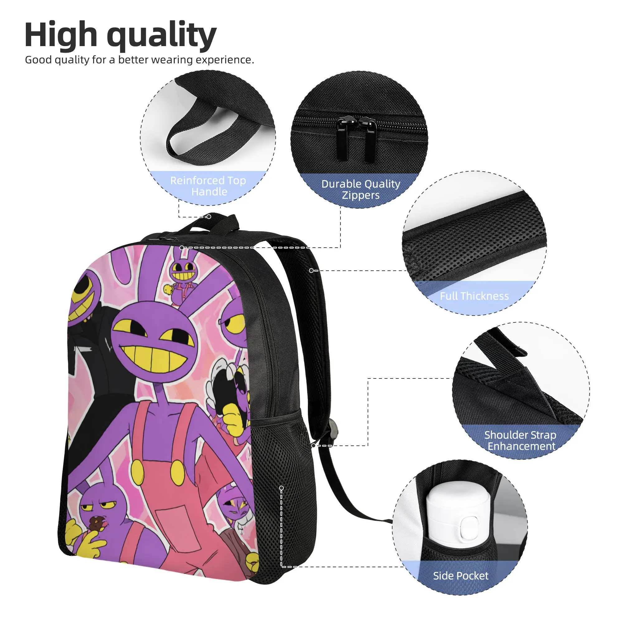 Jax Cartoon Digitals Circus Backpack for Men Women Fashion High School Daypack  College Shoulder Bag Sports