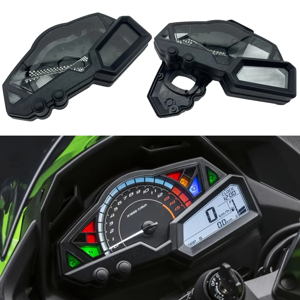 Replacement Meter Gauge Housing Cover for Kawasaki Ninja 250 300 EX300 2013-2018, Speedometer Odometer Dashboard Instrument Case