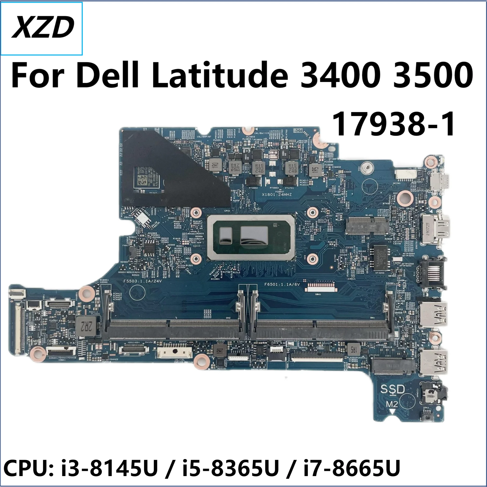 17938-1 Mainboard For Dell Latitude 3400 3500 Laptop Motherboard CPU:i3 I5 I7 CN-0XTJ0V 0K3FRD 0X7J0V CN-07KGFX 100% Test OK