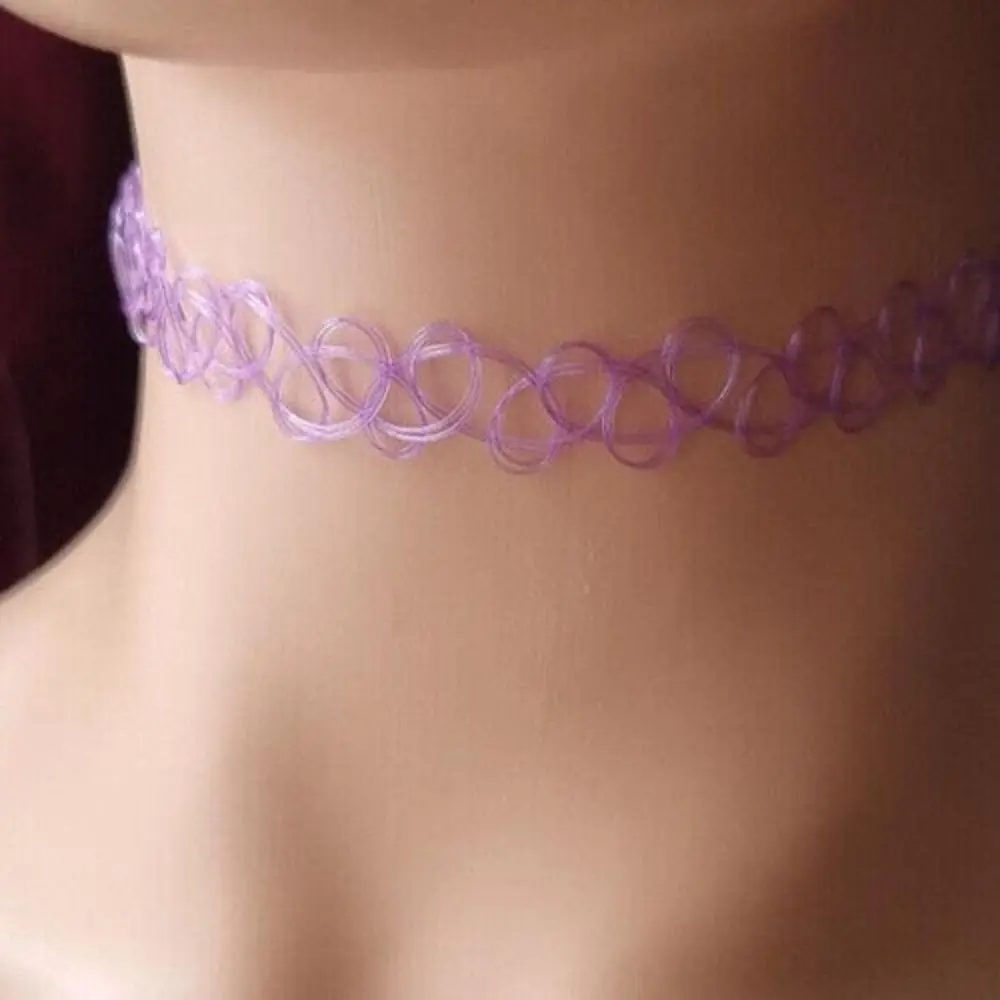 

Multi Color Stretch Braided Fish Thread Tattoo Choker Choker Necklace Retro Necklace Vintage Elastic