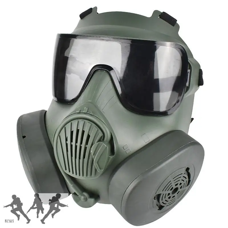 Caccia tattica Airsoft M50 Maschera antigas a doppio ventilatore Caccia CS Maschera protettiva tattica integrale colpaly