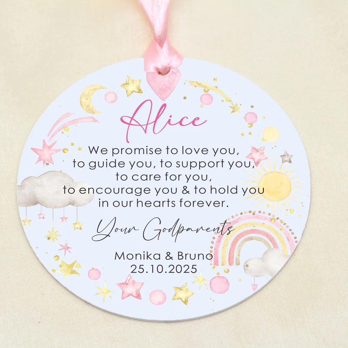 

Personalized Ornament Blessings Baptism Gift, Custom Christening Gifts from Godparents, Acrylic Ornaments