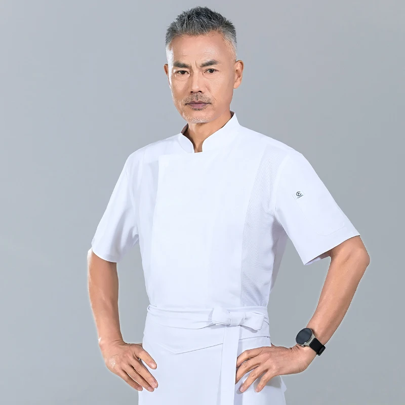 Food Service Men Chef Uniform Kitchen Jacket  Hotel Cooking Shirt Summer Restaurant Work Clothes Bakery Cafe Waiter Overalls