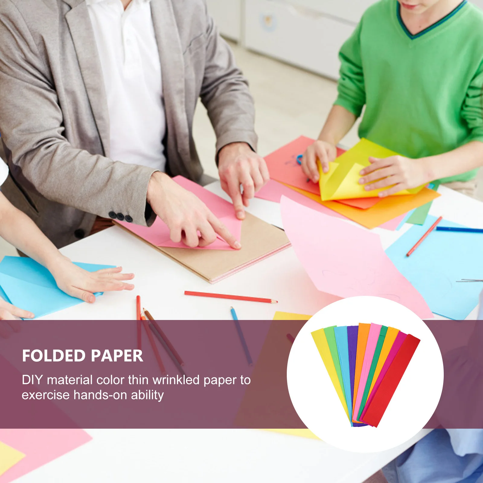 100 ورقة ملونة كريب ورقة مجموعة متنوعة الألوان الزاهية مرنة آمنة المواد DIY بها بنفسك زهرة الحرف اليدوية اوريغامي ورقة