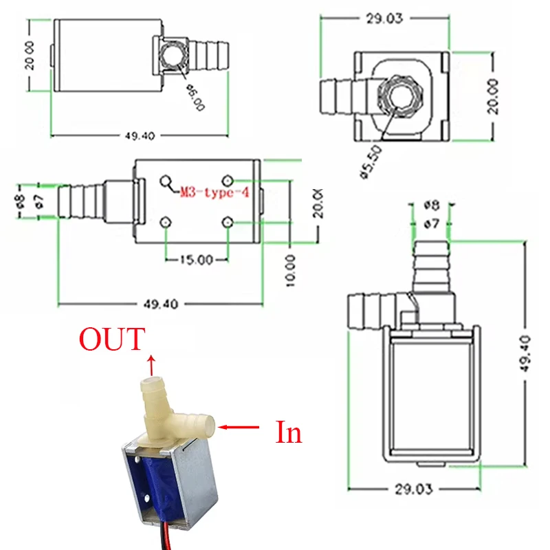 تيار مستمر 6 فولت/12 فولت/24 فولت 2-Way صمام الملف اللولبي الكهربائي الصغير عادة مغلقة N/C مايكرو صمام التحكم في تدفق المياه حديقة زهرة سقي صمام