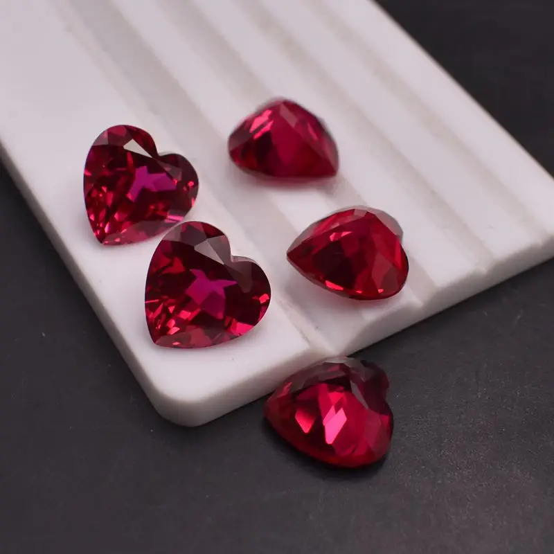 

Natural Red Ruby 12x12mm 10.5Cts Sri-Lanka AAAAA+ Ruby Heart Shaped VVS Loose Gem For Jewelry Making