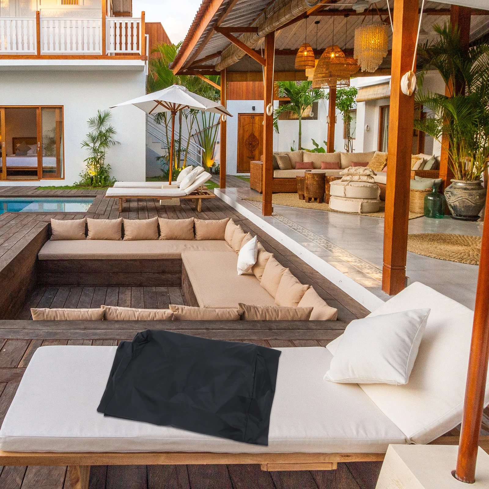 1pc Oxford Fabric Patio Chair Cover Waterproof Reusable Sun Rain Snow Protection Outdoor Garden Furniture Protector For