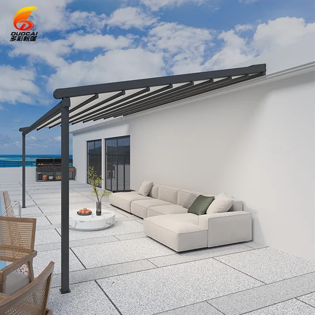 Custom Motorized Retractable Roof Gazebo Pergola Modern Aluminum Arch Design Powder Coated Balcony Garden Nature Screen Rain