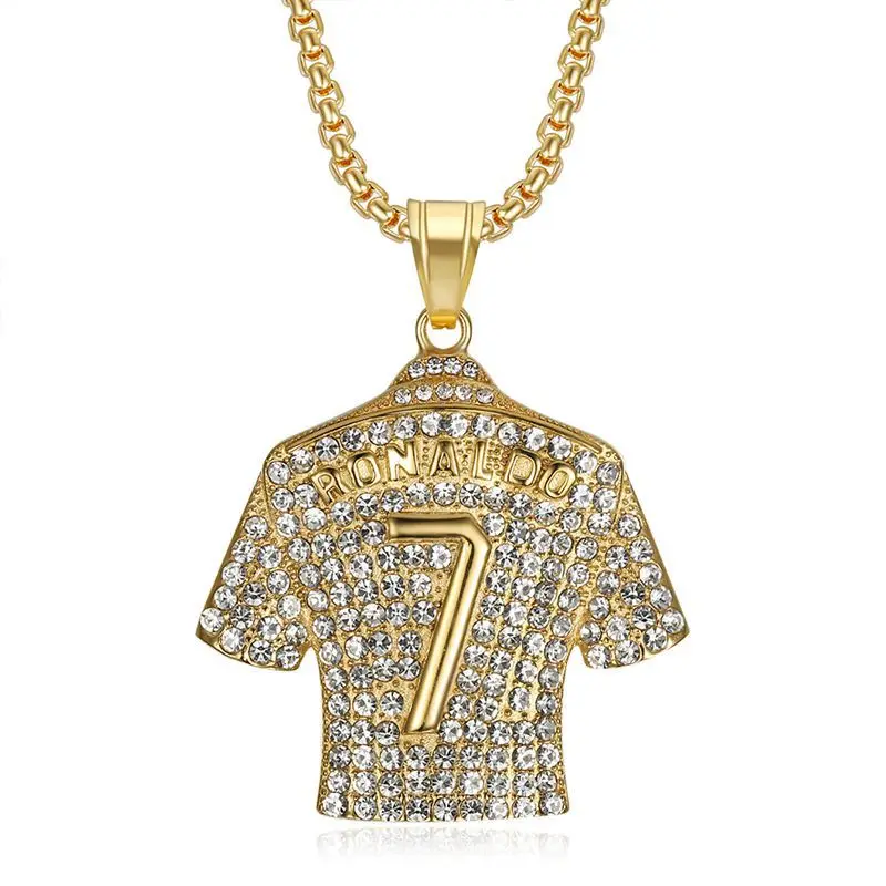 Stainless steel - No.7 jersey pendant necklace