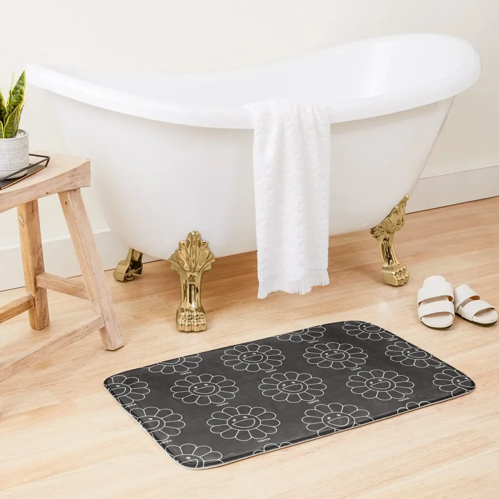 

SMILING FLOWER HYPEBEAST MASK BLACK Bath Mat Living Room Rugs DoorFor The Door Carpet For Bathroom Mat