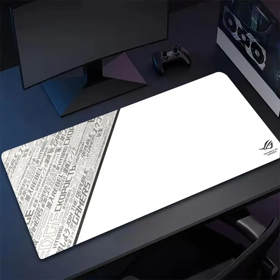 حصيرة ماوس Asus Rog كبيرة لشخصيات الأنمي، حصيرة مكتبية XXL من المطاط للألعاب، مناسبة للكمبيوتر الشخصي الصغير والأجهزة اللوحية، إكسسوارات مكتبية للاعبين