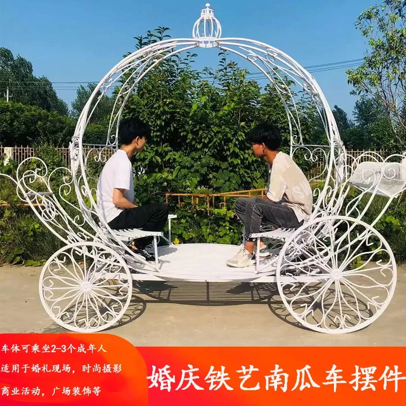 Large Wrought Iron Pumpkin Princess Car Wedding Photo Prop