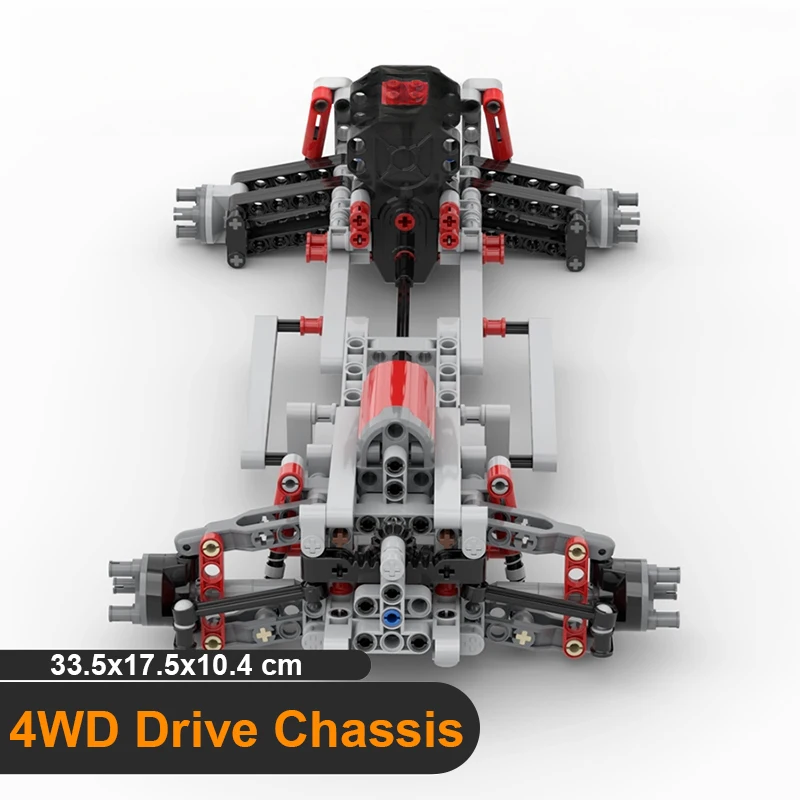 4WD Chassis Vehicle Independent Suspension Differential Steering Axle Compatible with Building BlocksTechnical Parts Toys