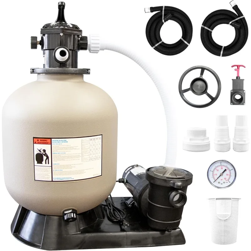 

SWIMLINE HYDROTOOLS 16 Inch Pool Sand Filter Pump For Above Ground & Inground Pool | Complete System 3/4 HP (0.55 THP)