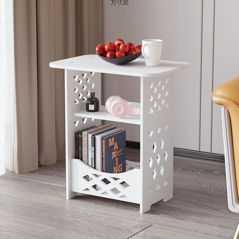 AOLIVIYA Mini Dorm Bedroom Cabinet Tea Coffee Table Nightstand Storage Rack Sofa Corner Stand
