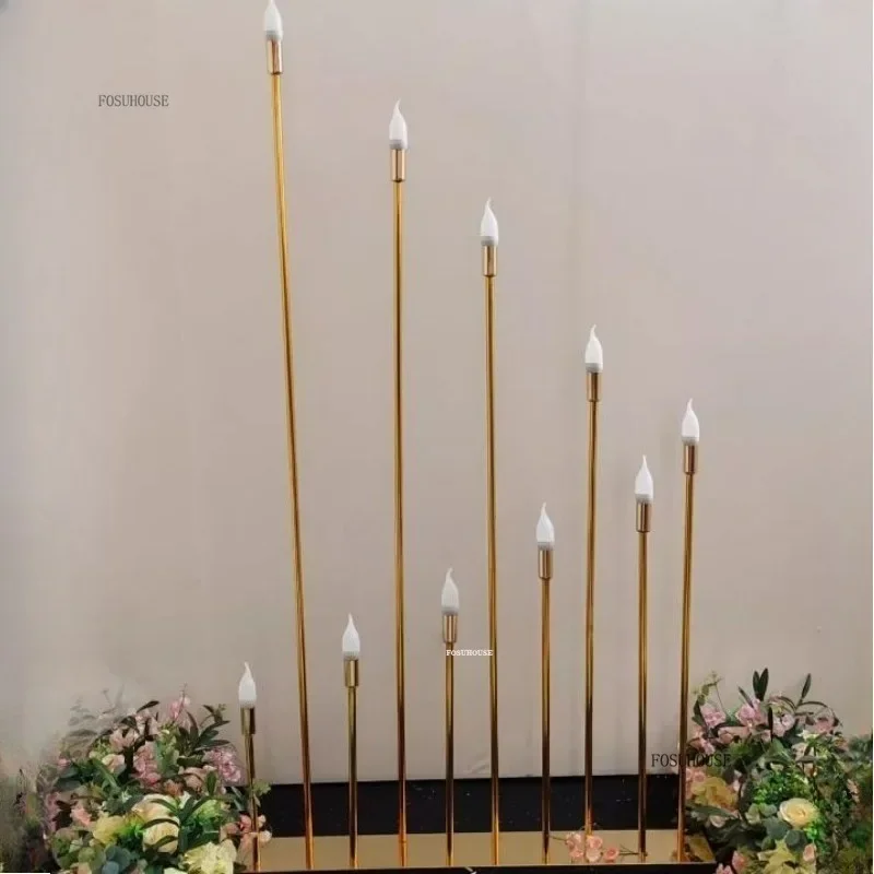 Heads Metal Candelabra Candle Holders for Wedding Decoration Electric Table Centerpiece Road Lead Candelabrum G
