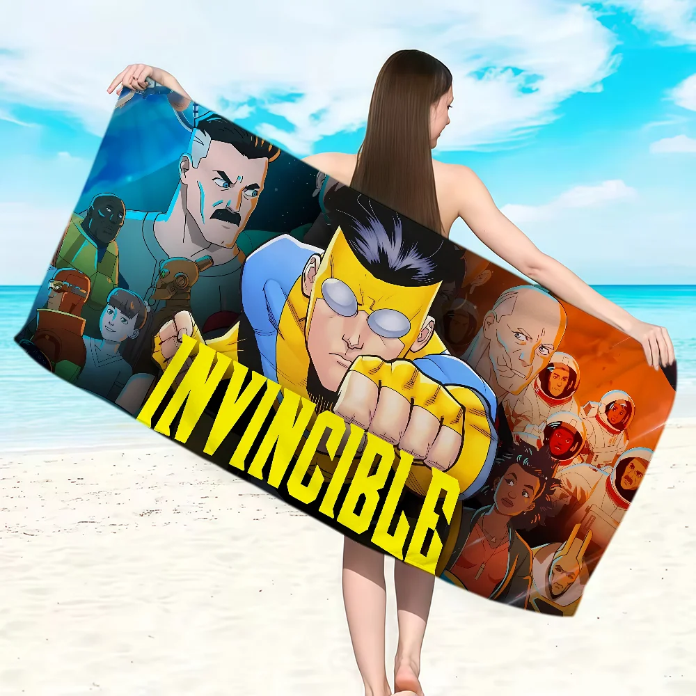 Anime Invincible Towel Soft Lightweight Anti-Sand Large Beach Towel Quick-Drying Bath Sports Family