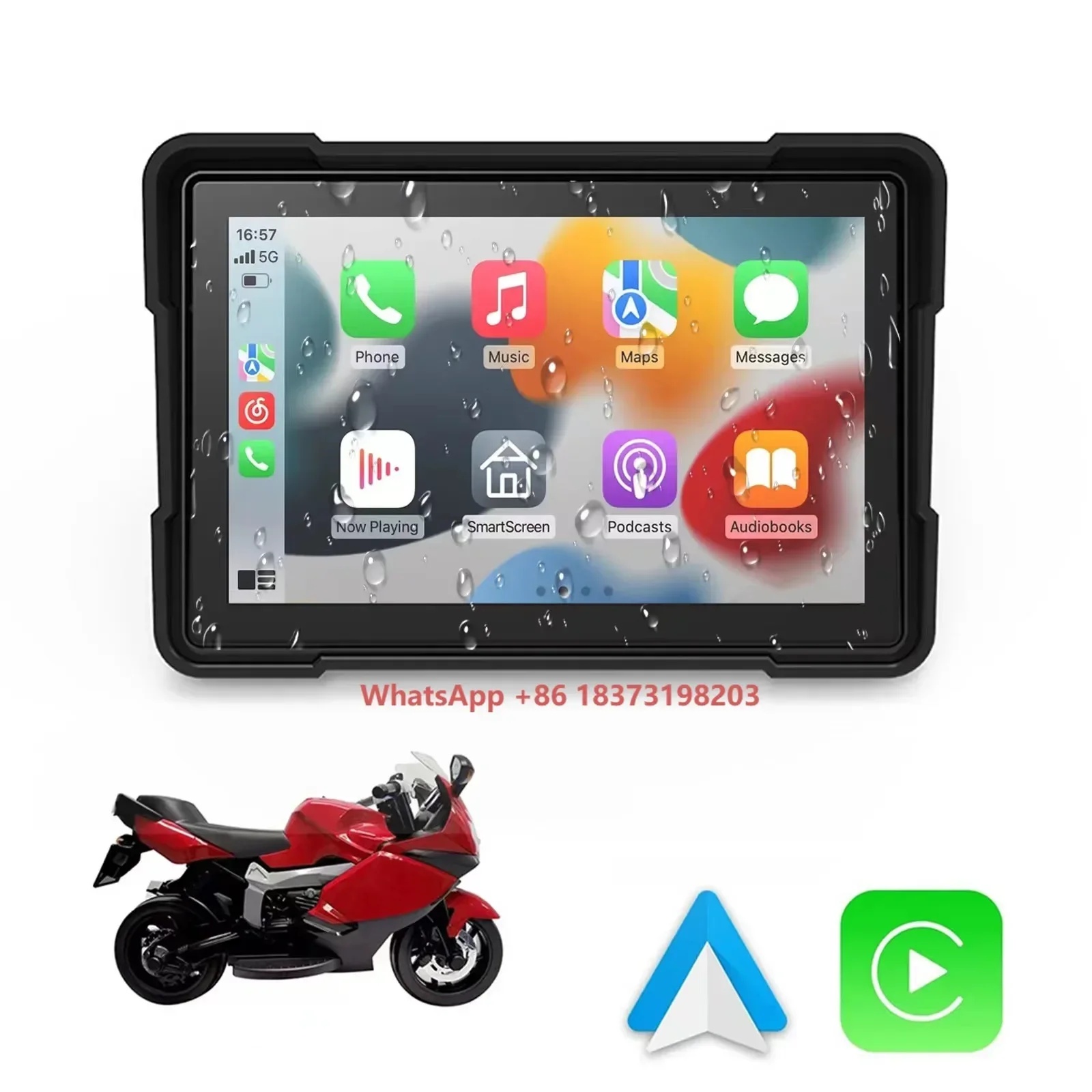 

Universal Wireless Carplay Motorcycle Carplay Screen Motorbike BT 5.0 WIFI GPS Navigation Motor Android Auto Portable