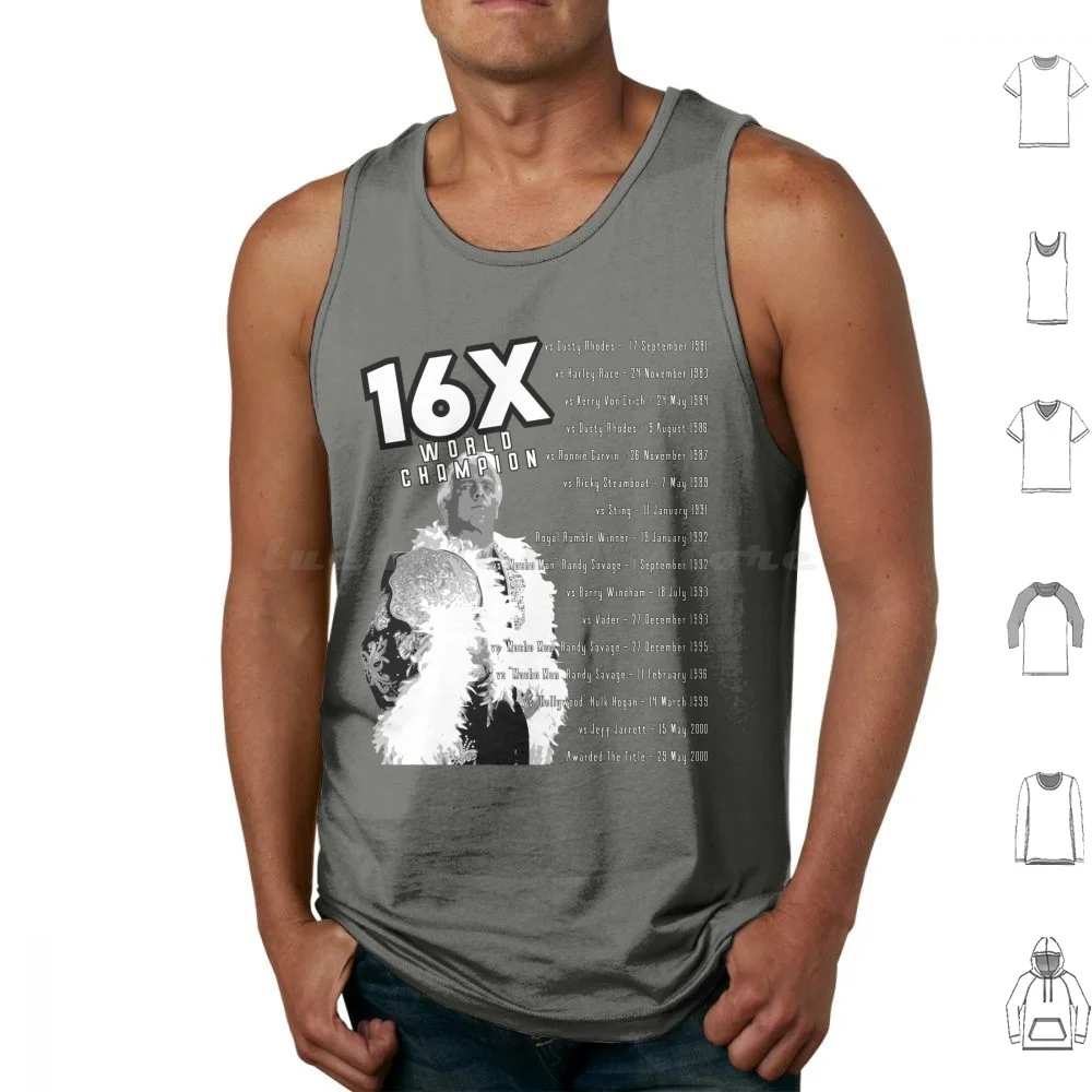 Flair-16X World Tank Tops Print Cotton Wrestling Prowrestling 80S 90S 00S Vintage Retro