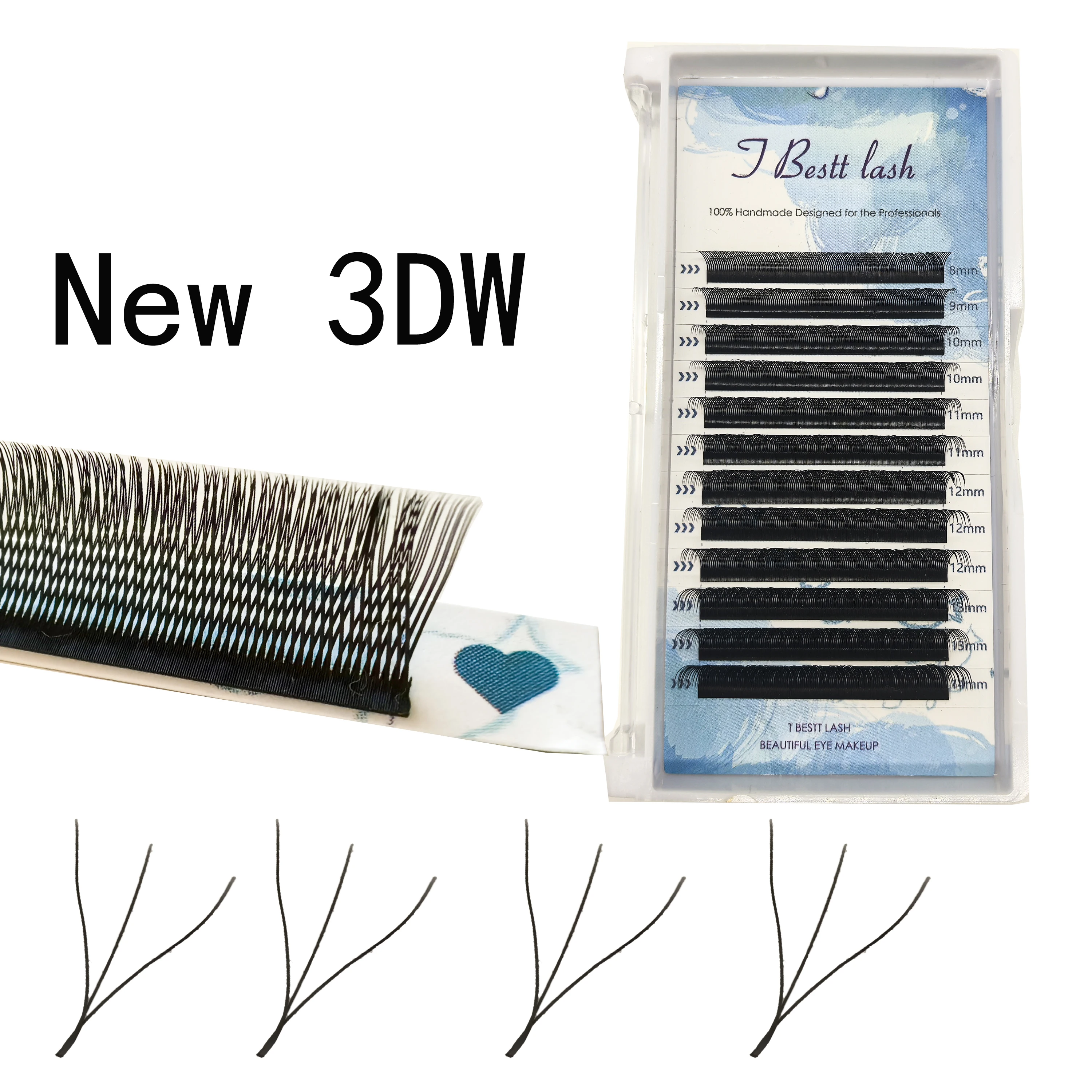 Tbestt 3DW Shape Eyelash Extensions 3DW Automatic Flowering Lashes Soft 3DW Volume Eyelashes Extensions