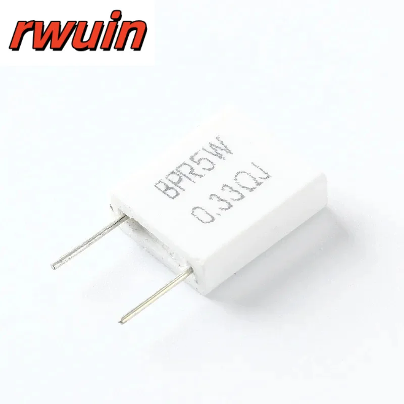 20 pcs Non-inductive Ceramic Cement Resistor BPR56 5W 0.33 ohm 0.33R High Power Resistance Kit