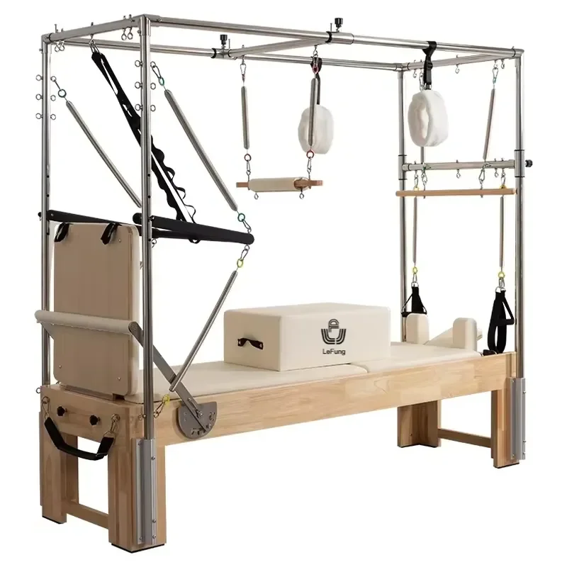 

【CHIMU HOME】Oak Wood Pilates Reformer with Cadillac Attachment, Home Studio Yoga Equipment