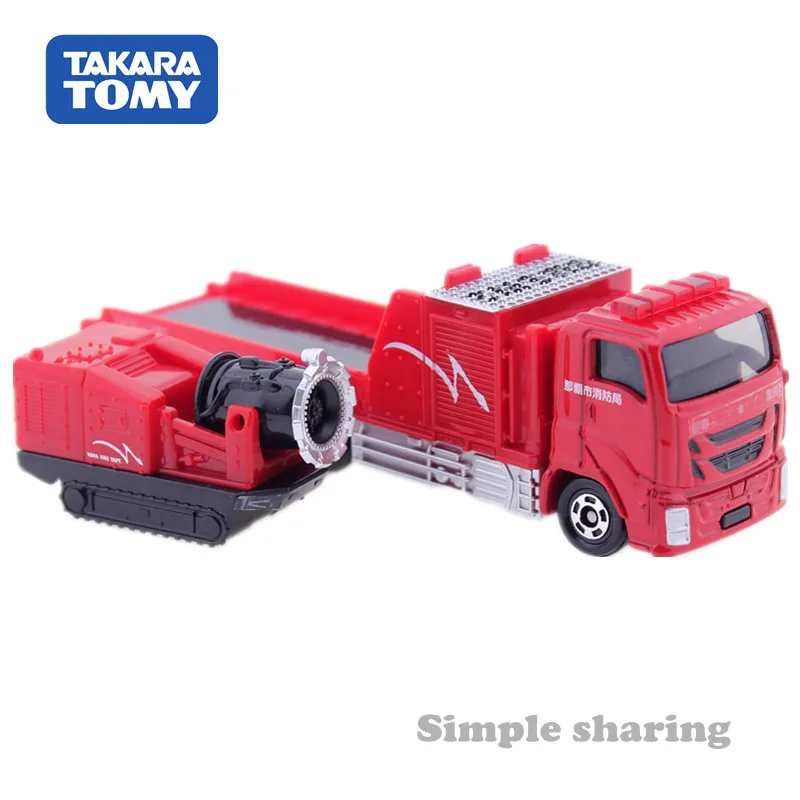 Takara Tomy Long Type Tomica No.128 Naha City Fire Bureau Hyper Mist Blower Car 1/90 Alloy Motor Vehicle Diecast Metal  Model