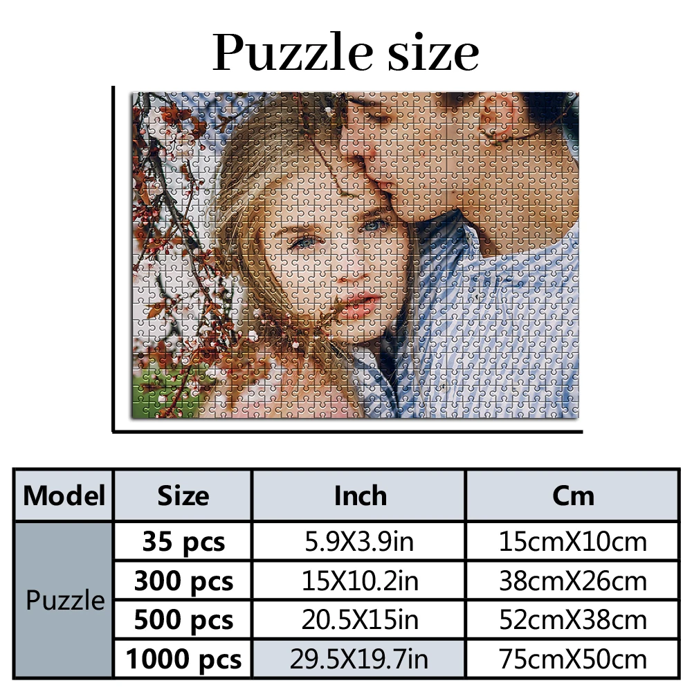 35/300/500/1000pcs Personalized Custom Photo Puzzle Couple Photos Funny Adult Leisure Toys Gift
