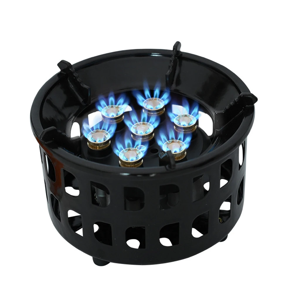 9800W  windproof  Seven burners outdoor  big power  outdoor  gas stoves picnic Cooking Gas Stove