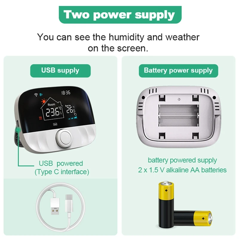 Tuya WIFI-temperatuur Slimme verwarming Temperatuur Timing-instelling Mobiele telefoon Tuya Smartlife APP Op afstand bedienen