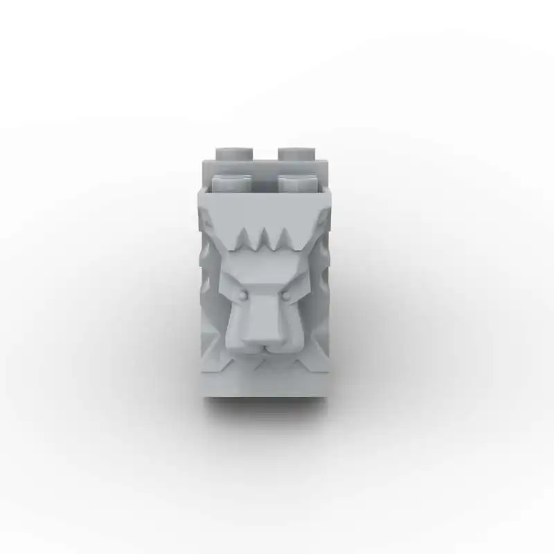 MOC 10PCS 30274 Lion Head 2x3x3 With Cutout Building Blocks Set Street View Castle Wall Tile Toy For Children Kid Birthday Gift