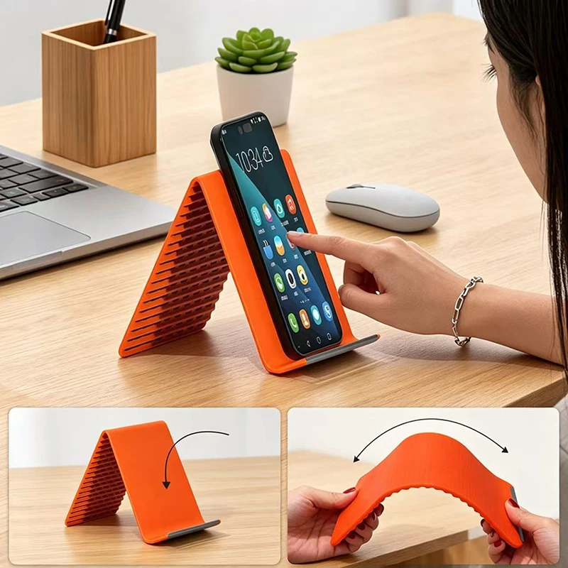 Lazy Portable Phone Stand Silicone Desktop Tablet Laptop Holder Creative Flexible Foldable Transforming Stand Travel Accessory