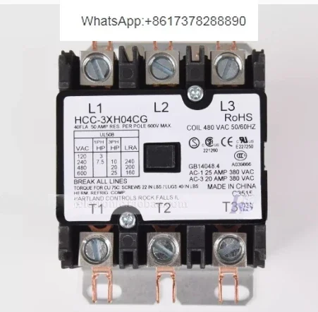 

480V 40A HCC-3XH04CG Hartland Controls UL American three-phase AC contactor