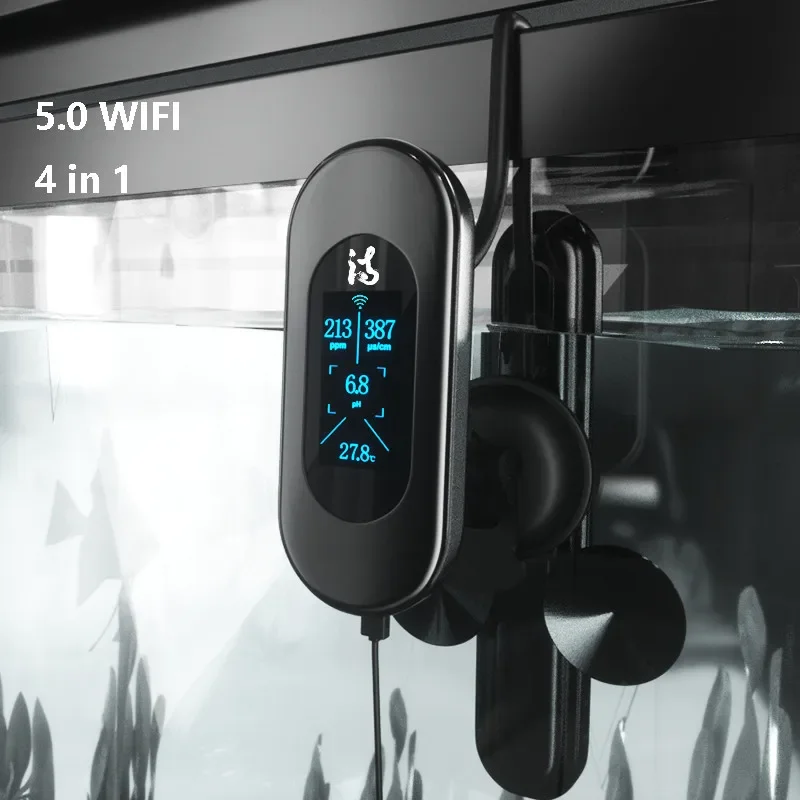 Ibowl-Détecteur WIFI 5.0/5.0Pro 6 en 1 pour Aquarium, Moniteur de Qualité de l'Eau à Affichage Numérique, Machine de Température PH/TDS/EC, Nouveauté