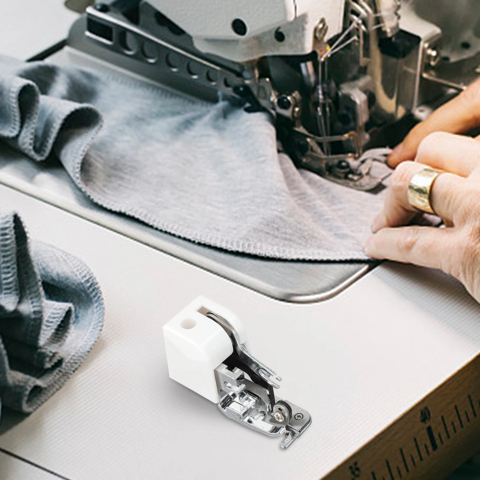 Garment Making Sewing Machine Foot Presser Foot Overedge Stitch Function Precise Cutting Ability For Low Shank Sewing Machines