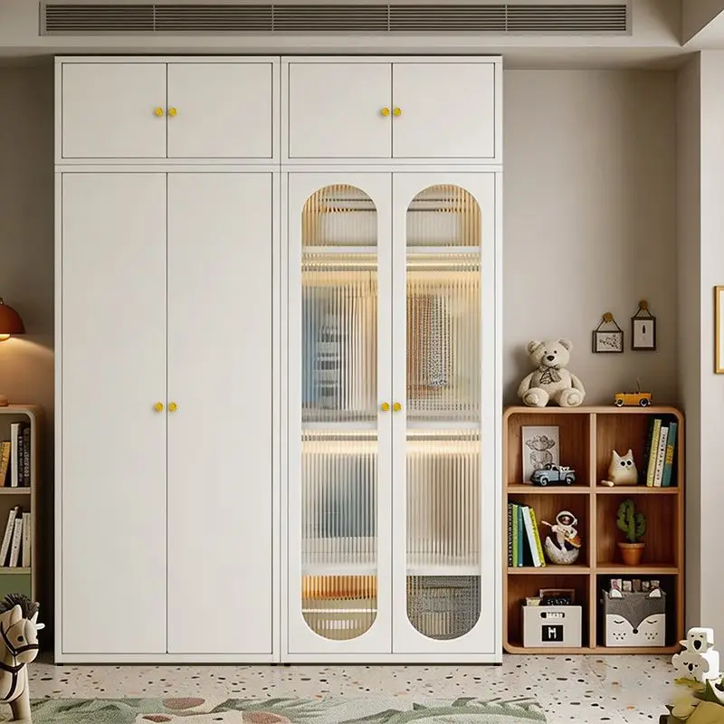 White wardrobe environmentally friendly pregnant and infant preferred all-steel formaldehyde-free wardrobe children's room