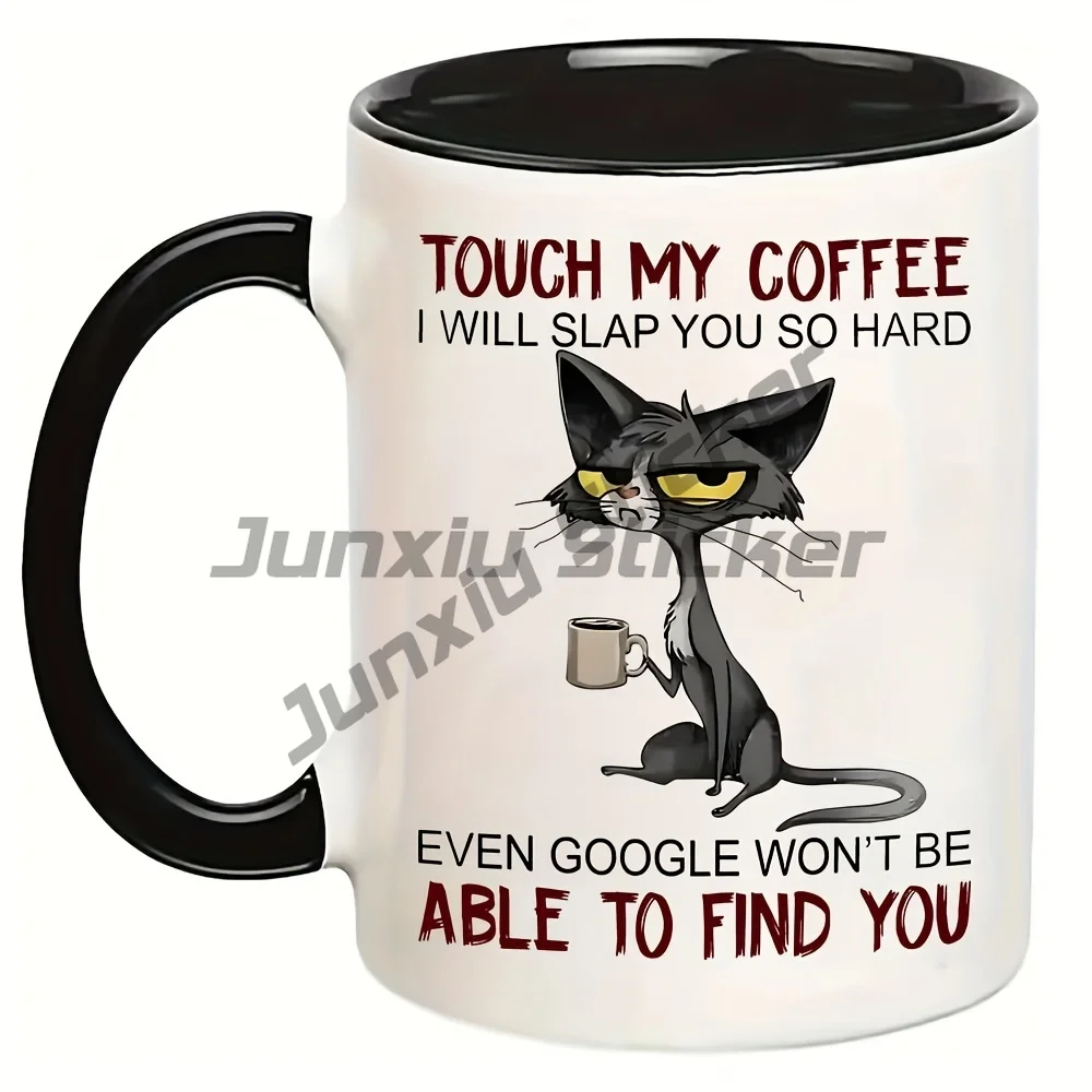 Cat Drink Coffee Design, Cup Stickers, Waterproof Sticker Pack for Decorating Mugs, Cups, Bottles, School Supplies