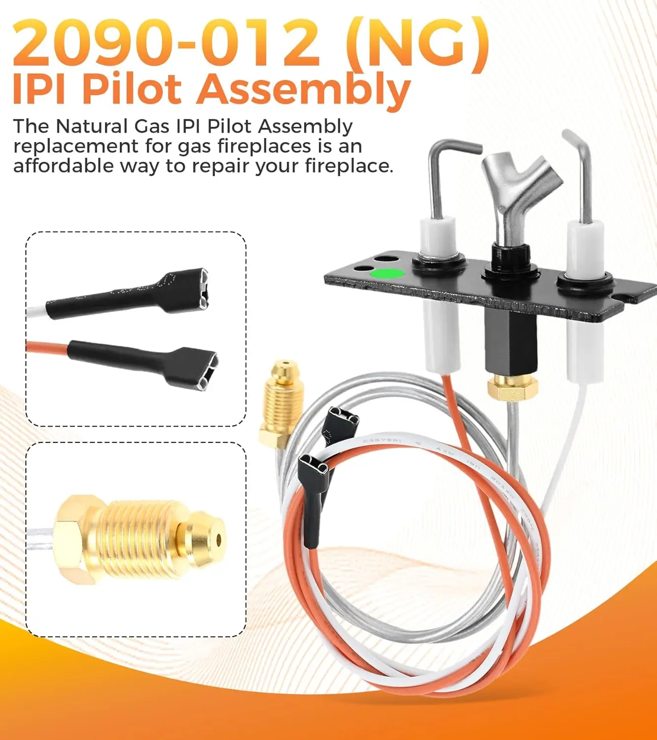 1pc Pilot Assembly 2090-012 Natural Gas for Heatilator Majestic Heat-N-Glo Quadra-Fire and Outdoor Lifestyles Models