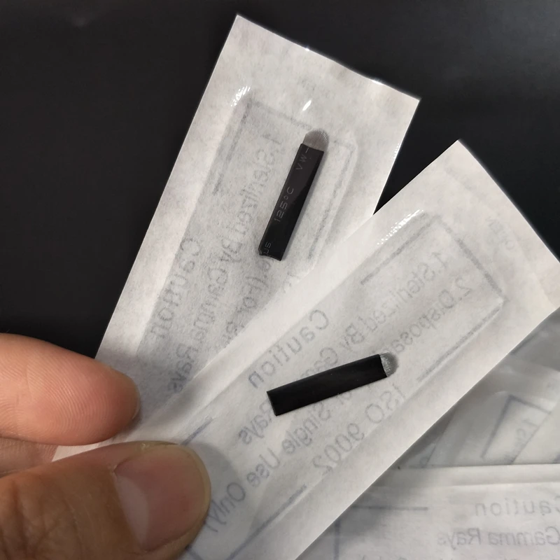 

100Pcs 0.18mm Black Blades Microblading Flex U Shape Tattoo Needles Permanent Makeup Eyebrow Manual Pen