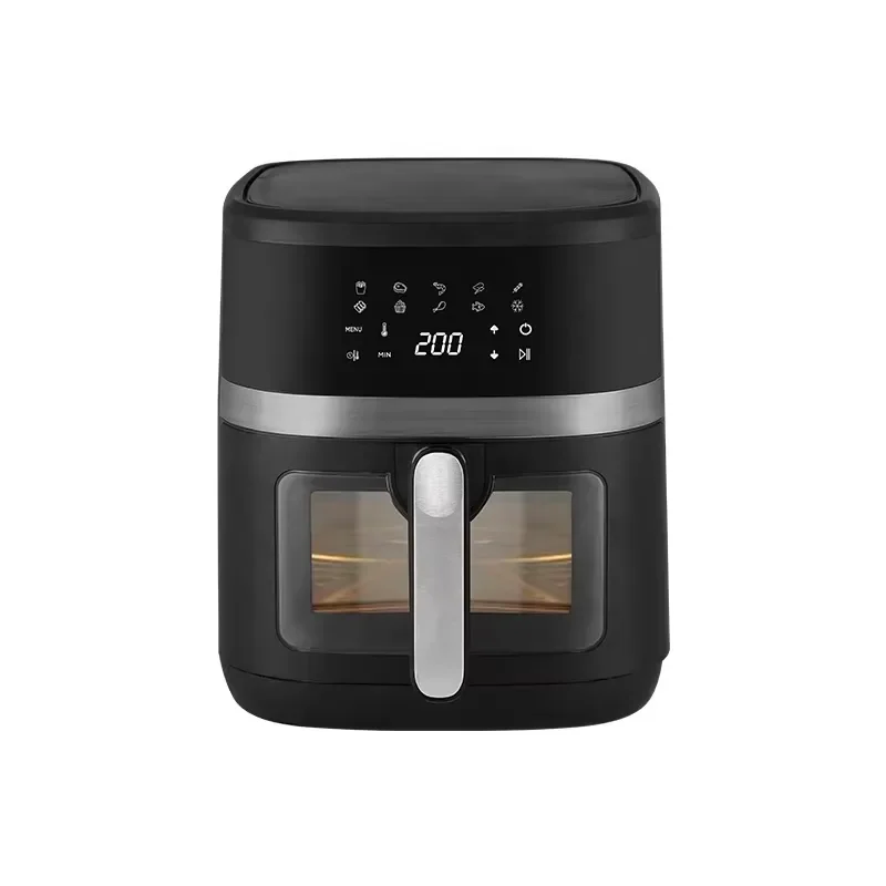 for 6.5L Digital Electric Oil-Free Air Fryer Modern Stainless Steel Oven with LCD Monitor Household Square Plastic Screen