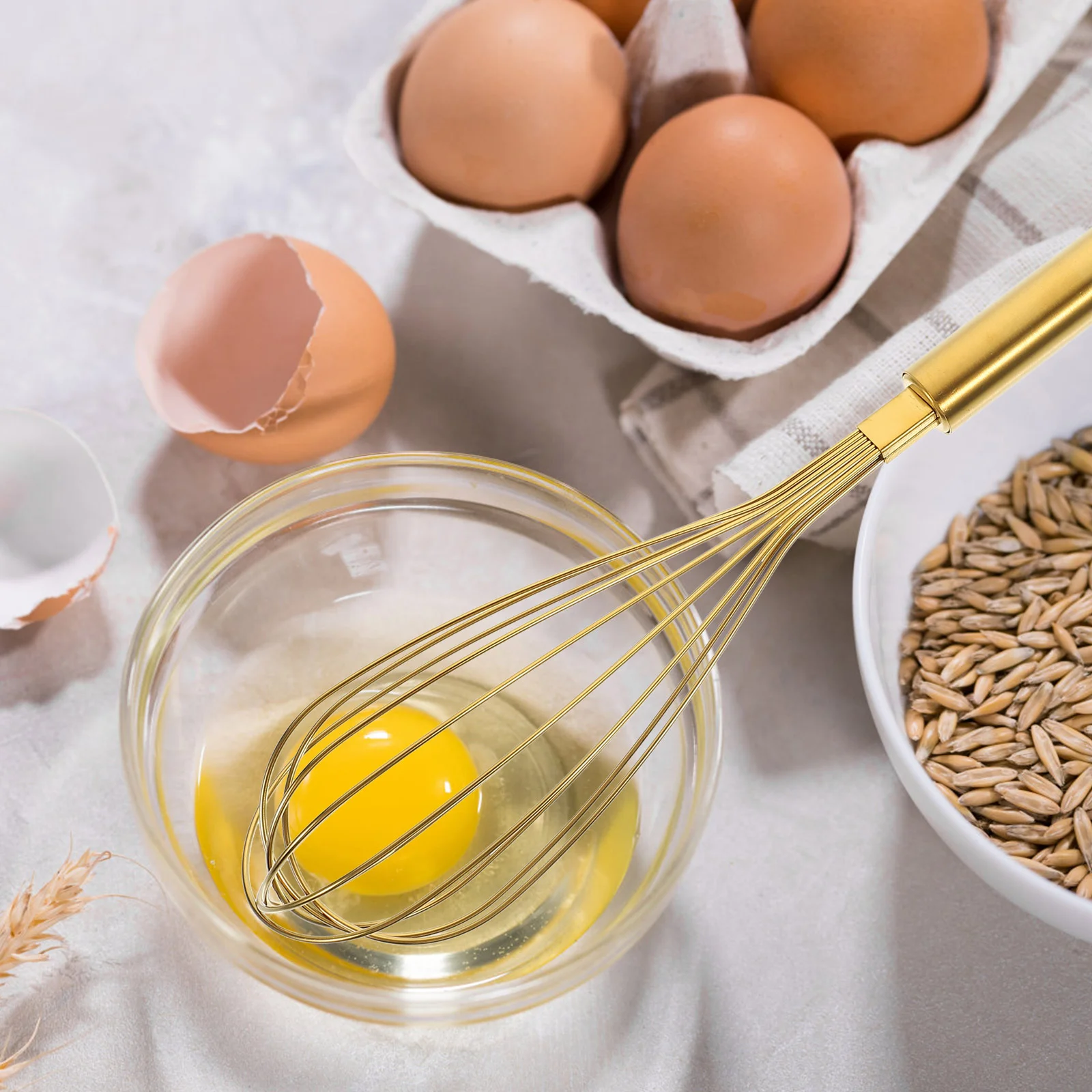 

Stainless Steel Golden Manual Egg Beater Whisk Kitchen Easy Cake Tools Milk Cream Stirrer Metal Supplies