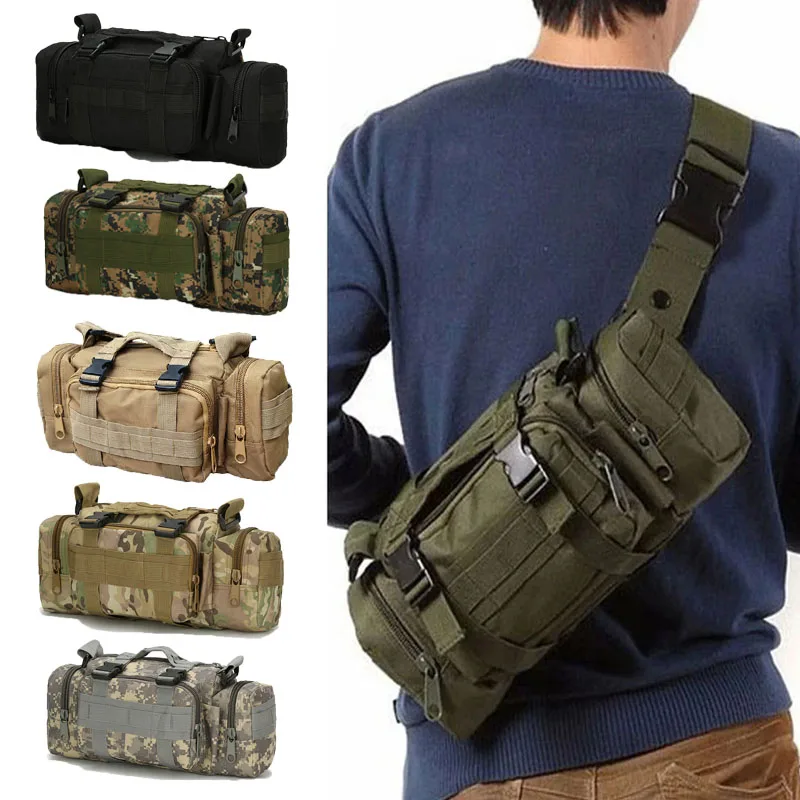 Tactische Heuptas Molle Outdoor Sport Borsttas Camouflage Crossbody Rugzak Multifunctionele Handtas Camping Wandeltas