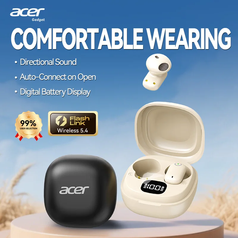 【Acer 501】Auriculares Bluetooth con diseño intrauditivo, mini auriculares inalámbricos portátiles, cómodos de usar, adecuados para deportes, correr y andar en bicicleta, compatibles con teléfonos móviles, tabletas y portátiles
