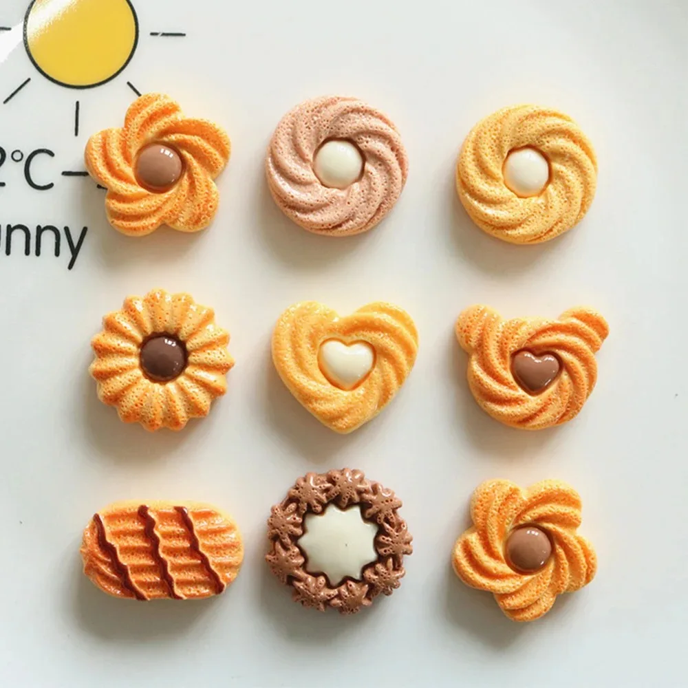 8 Stück Miniatur-Harz-Cabochons mit flacher Rückseite aus der Cookie-Serie für Haarnadeln, Scrapbooking, DIY, Heimdekoration, Bastelzubehör – Detail 6