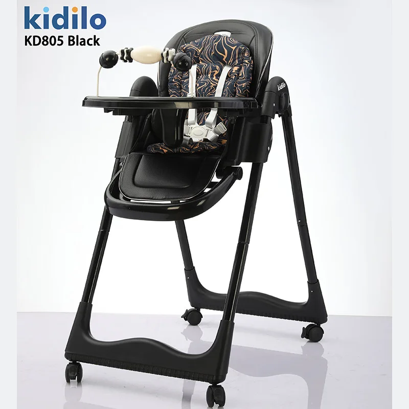 Silla de comedor para bebé Kidilo, silla de cuna para el hogar, portátil, multifuncional, plegable, se puede empujar para alimentar